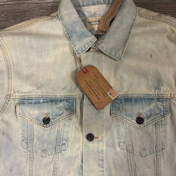 NWT DENIM & SUPPLY RALPH LAUREN DISTRESSED OX SKULL DENIM JEAN JACKET SIZE L - Picture 4 of 12